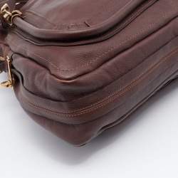 Pre Owned Chloe Dark Brown Leather Large Paraty Satchel