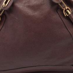 Pre Owned Chloe Dark Brown Leather Large Paraty Satchel