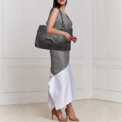 Pre Owned Chloe Dark Grey Leather Large Paddington Tote