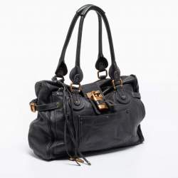 Pre Owned Chloe Dark Grey Leather Large Paddington Tote