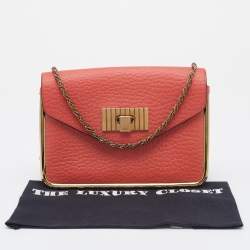 Pre Owned  حقيبة كتف كلوي سالي جلد برتقالي