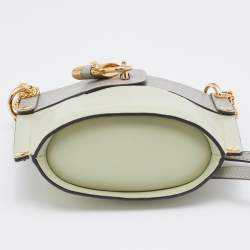 Pre Owned Chloe Green/Grey Leather Padlock Chain Bucket Bag