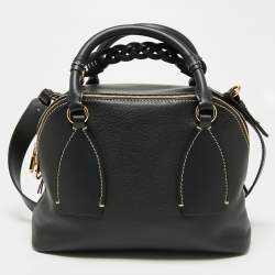 Pre Owned Chloe Black Leather Medium Daria Satchel