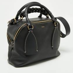 Pre Owned Chloe Black Leather Medium Daria Satchel