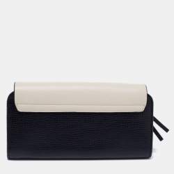 Pre Owned Chloe Black/Beige Leather Drew Continental Wallet