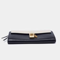 Pre Owned Chloe Black/Beige Leather Drew Continental Wallet