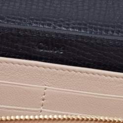 Pre Owned Chloe Black/Beige Leather Drew Continental Wallet