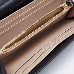 Pre Owned Chloe Black/Beige Leather Drew Continental Wallet