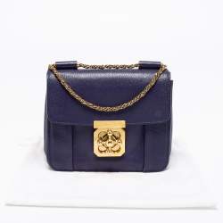 Pre Owned حقيبة كتف كلوي إلسي جلد بنفسجي صغيرة 