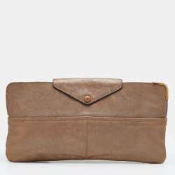 Chloe Metallic Bronze Leather Clutch