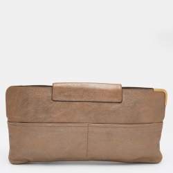 Chloe Metallic Bronze Leather Clutch