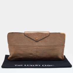 Chloe Metallic Bronze Leather Clutch
