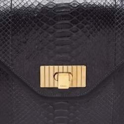 Chloé Black Python Leather Medium Sally Shoulder Bag