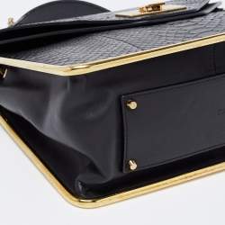 Chloé Black Python Leather Medium Sally Shoulder Bag