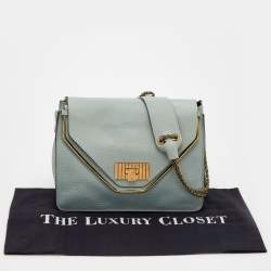 Pre Owned Chloe Mint Green Leather Sally Shoulder Bag