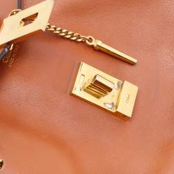 Pre Owned Chloe Brown Leather Medium Chain Detail Drew Shoulder Bag