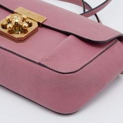 Pre Owned Chloe Old Rose Leather Mini Elsie Crossbody Bag