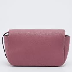 Pre Owned Chloe Old Rose Leather Mini Elsie Crossbody Bag