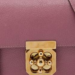 Pre Owned Chloe Old Rose Leather Mini Elsie Crossbody Bag