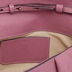 Pre Owned Chloe Old Rose Leather Mini Elsie Crossbody Bag