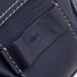 Pre Owned Chloe Dark Blue Leather Satchel