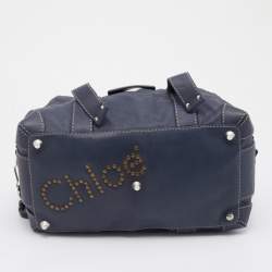 Pre Owned Chloe Dark Blue Leather Satchel