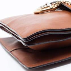 Pre Owned Chloe Brown/Orange Leather And Suede Faye Shoulder Bag