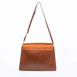 Pre Owned Chloe Brown/Orange Leather And Suede Faye Shoulder Bag