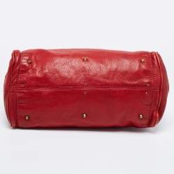Pre Owned Chloe Red Leather Medium Paddington Satchel