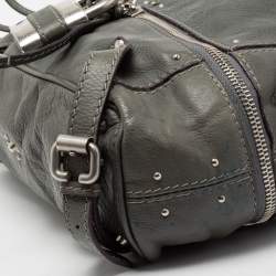 Pre Owned Chloe Grey studded Leather Paddington Tote