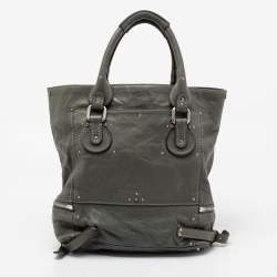 Pre Owned Chloe Grey studded Leather Paddington Tote