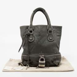 Pre Owned Chloe Grey studded Leather Paddington Tote