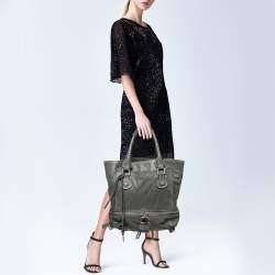 Pre Owned Chloe Grey studded Leather Paddington Tote