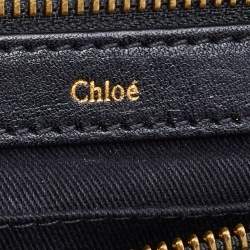 Pre Owned Chloe Black/Off White Leather Alice Satchel