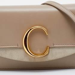 Pre Owned Chloe Beige Leather And Suede Shoulder Bag