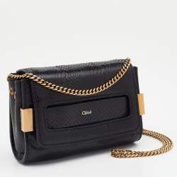 مملوكة مسبقًا Chloe Black Python Leather Elle Chain Bag