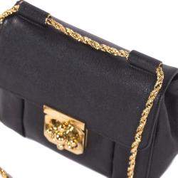 مملوكة مسبقًا حقيبة كتف كلوي إلسي جلد سوداء