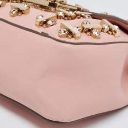 Pre Owned حقيبة كتف كلوي إيلسي جلد وردي مزخرف كريستال