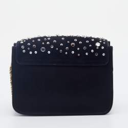 مملوكة مسبقًا Chloe Black Satin and Leather Mini Sally Shoulder Bag