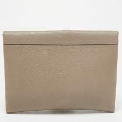 Chloe Grey Leather Flap Clutch