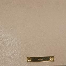 Chloe Grey Leather Flap Clutch