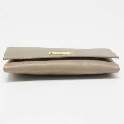 Chloe Grey Leather Flap Clutch