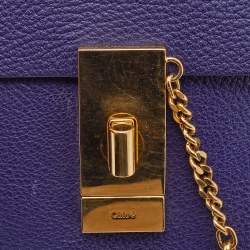 Pre Owned حقيبة كروس كلوي درو جلد برتقالي بنفسجية صغيرة 