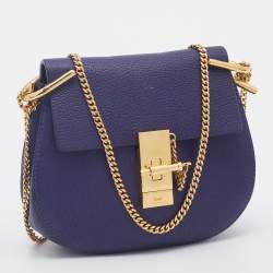 Pre Owned حقيبة كروس كلوي درو جلد برتقالي بنفسجية صغيرة 