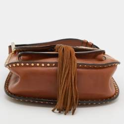 Pre Owned Chloe Brown Leather Small Braided Hudson Shoulder Bag