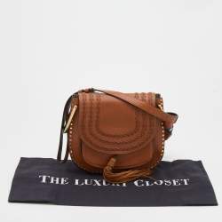 Pre Owned Chloe Brown Leather Small Braided Hudson Shoulder Bag