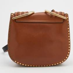 Pre Owned Chloe Brown Leather Small Braided Hudson Shoulder Bag
