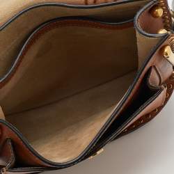 Pre Owned Chloe Brown Leather Small Braided Hudson Shoulder Bag