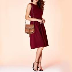Pre Owned Chloe Brown Leather Small Braided Hudson Shoulder Bag