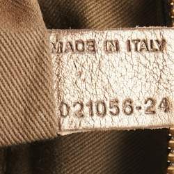 Pre Owned Chloé Metallic Dark Beige Leather Medium Marcie Satchel